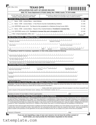 Download Dr 1 Texas Template