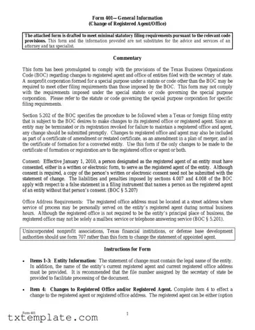 Download Texas 401 Template