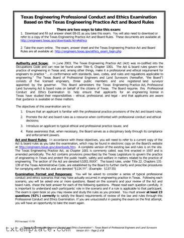 Download Texas Ethics Of Engineering Exam Template