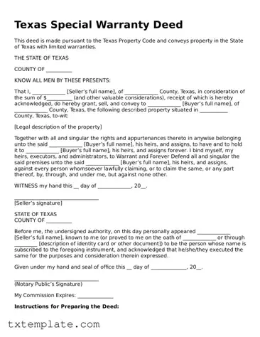 Fillable Texas Deed Form