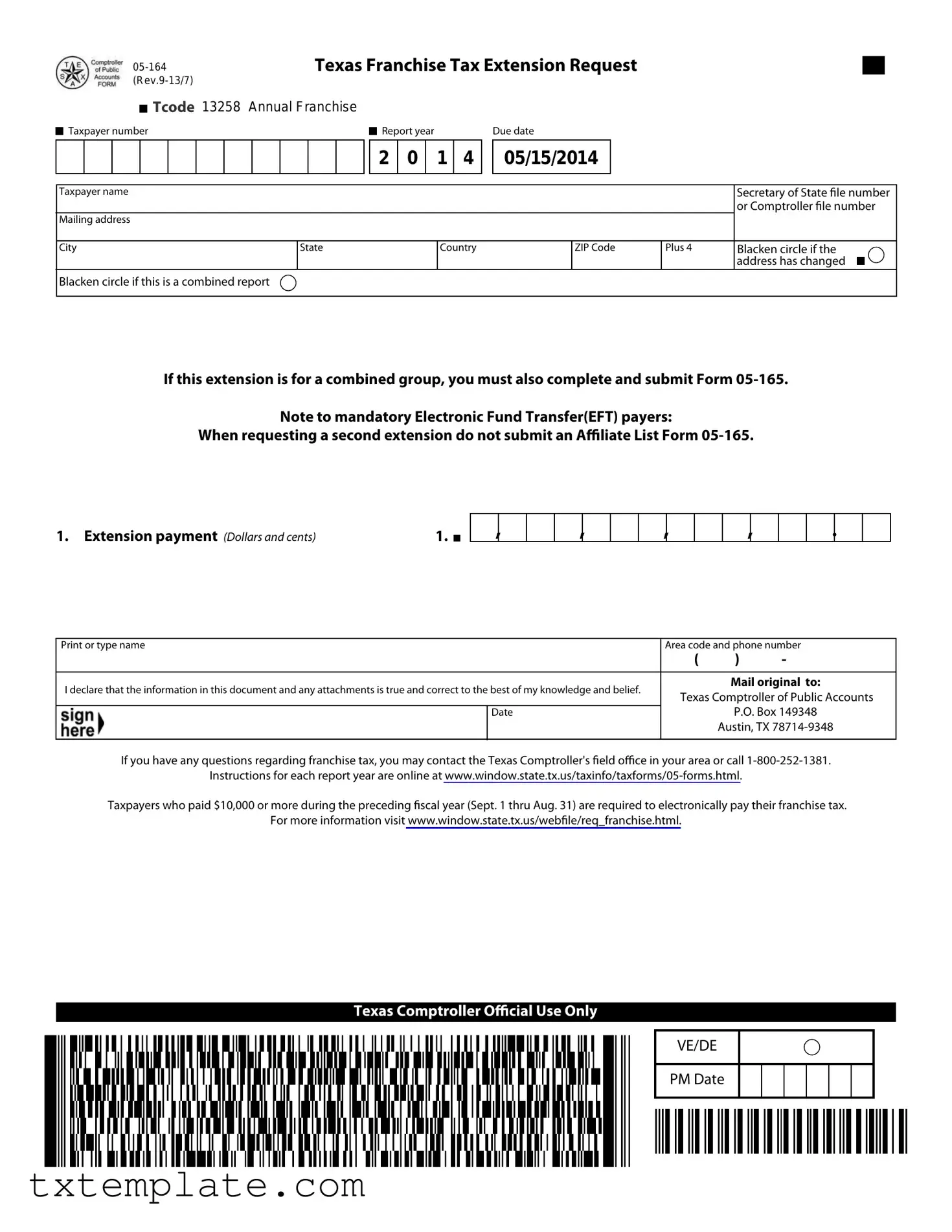 Download Texas 05 164 Template