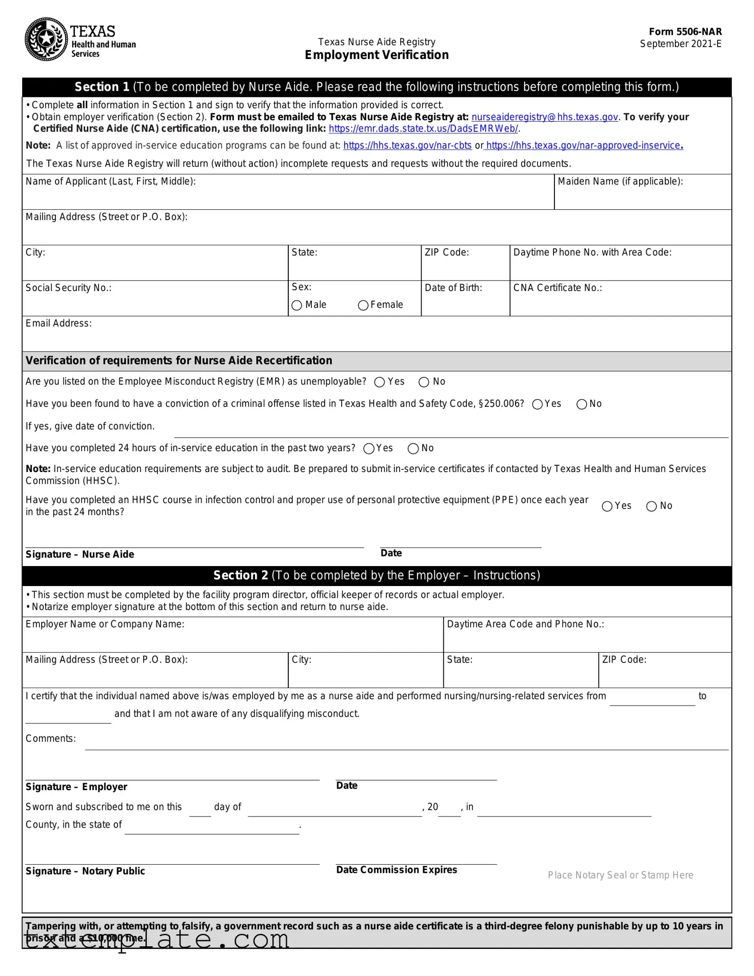 Download Texas 5506 Nar Template