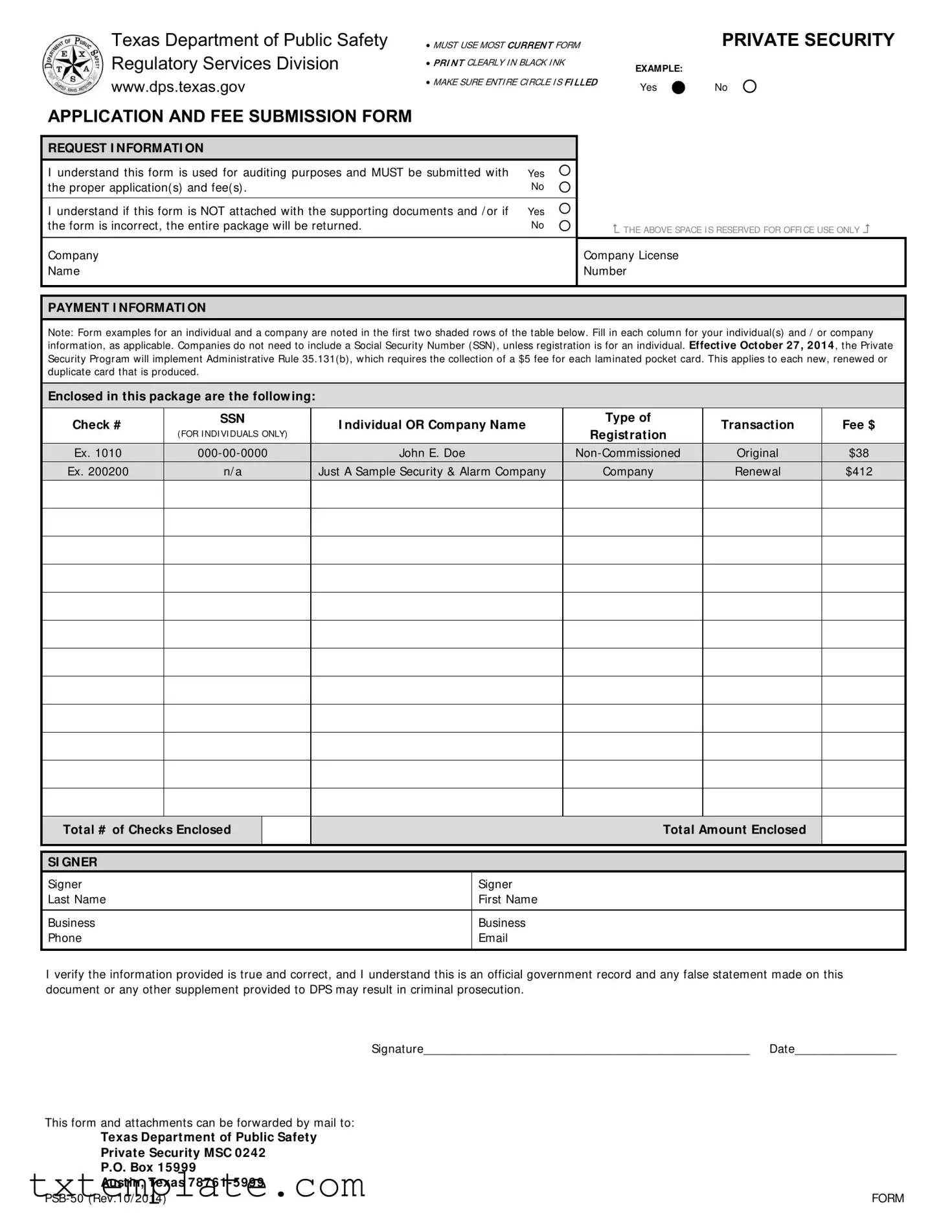 Download Texas Department Of Public Safety Template