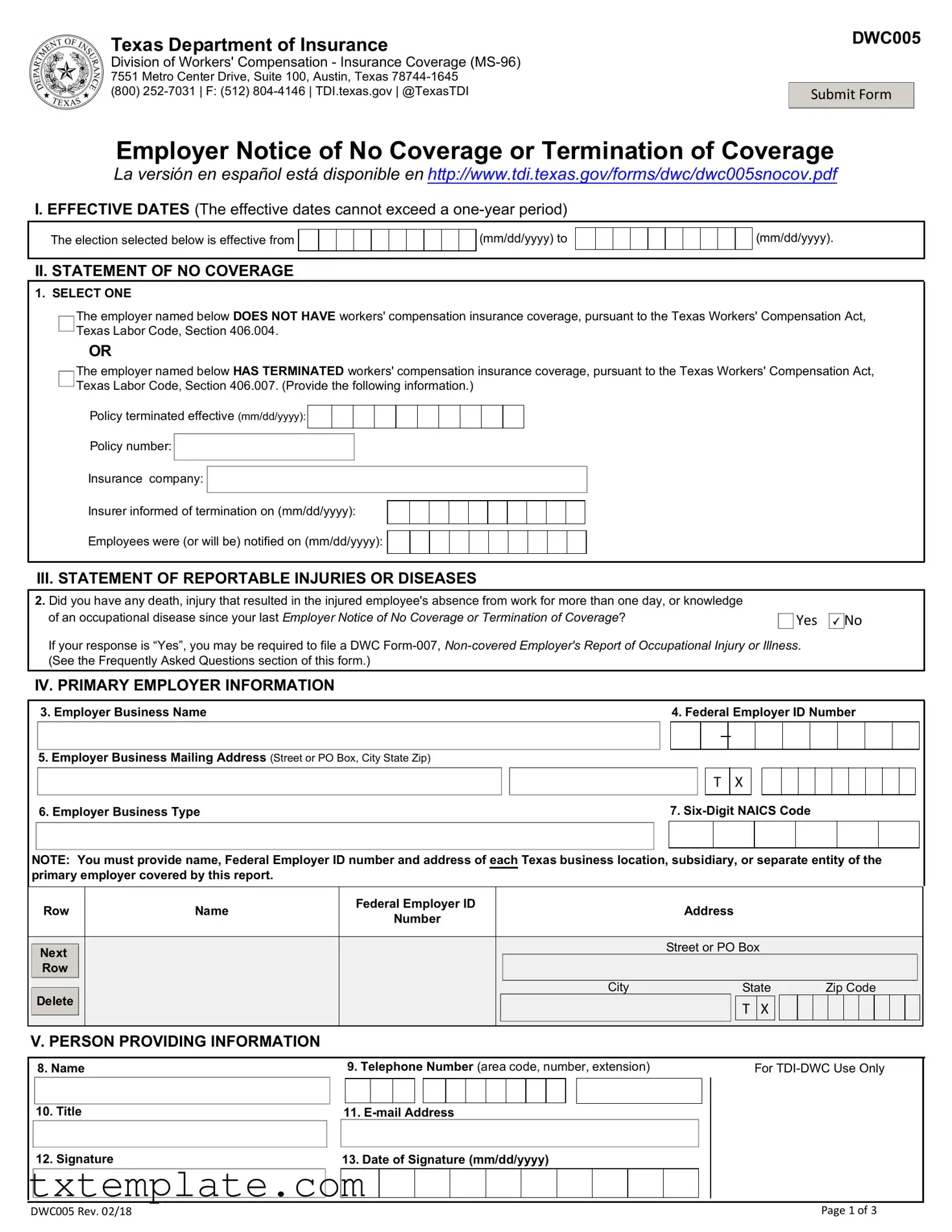 Download Texas Notice Template
