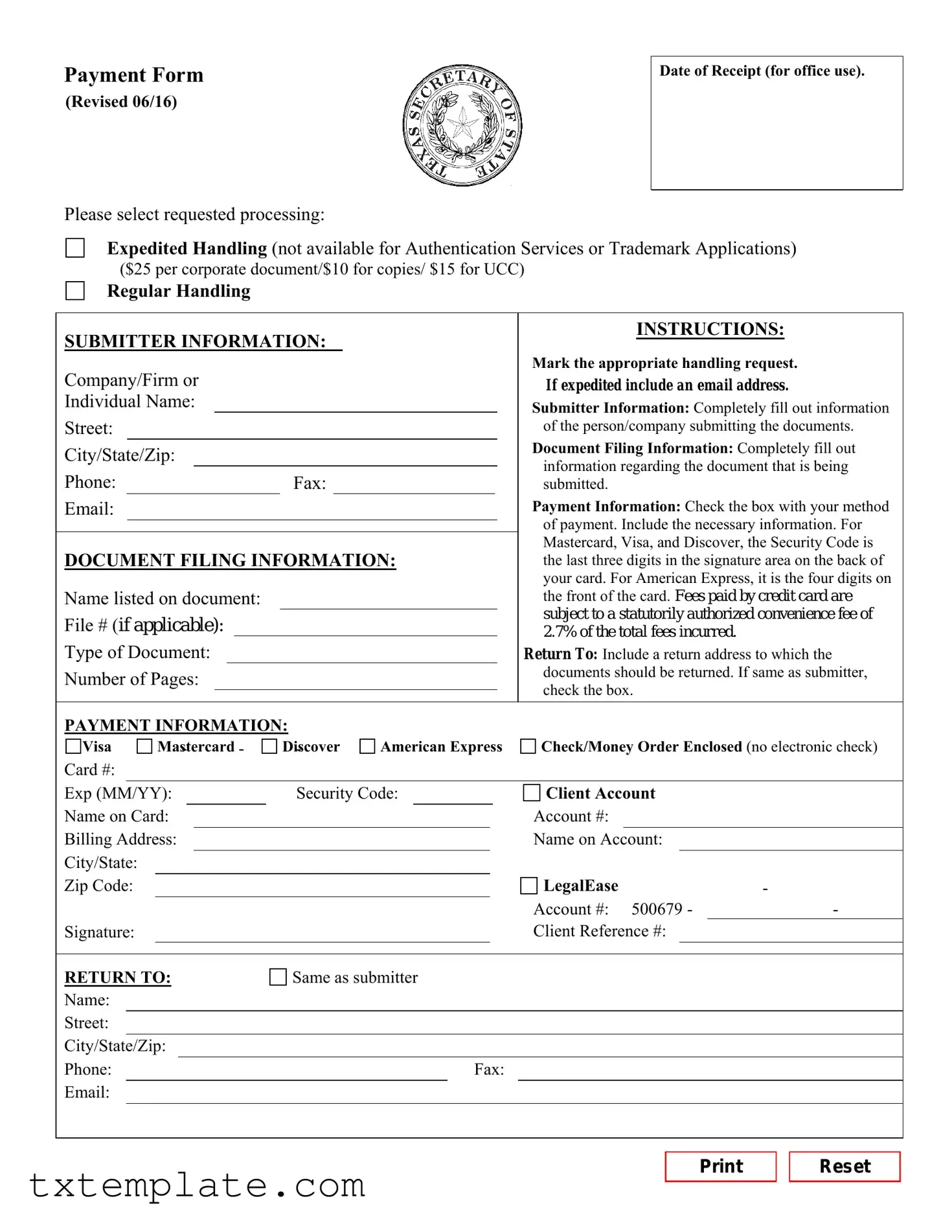 Download Texas Sos Payment 807 Template
