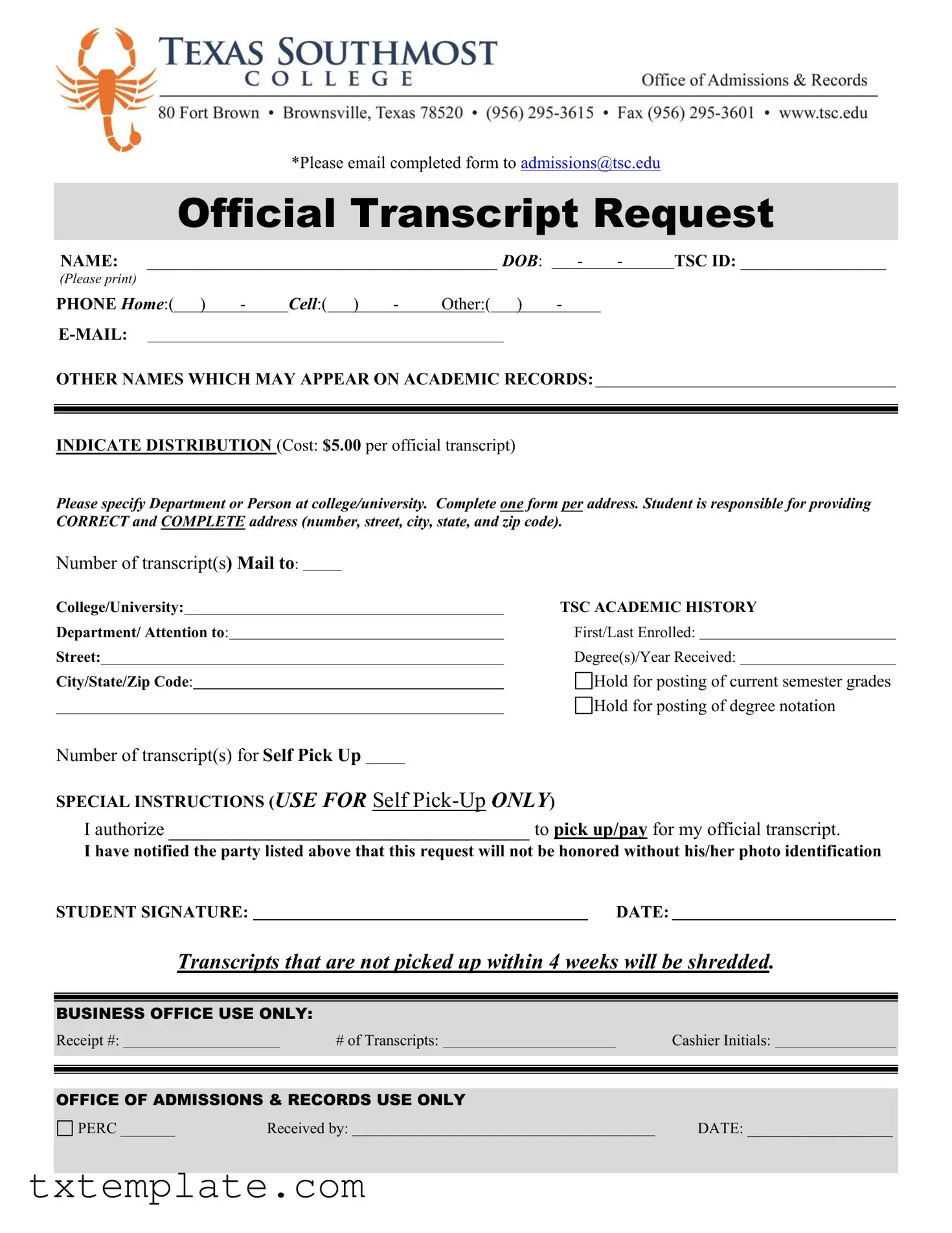 Download Utb Texas Template